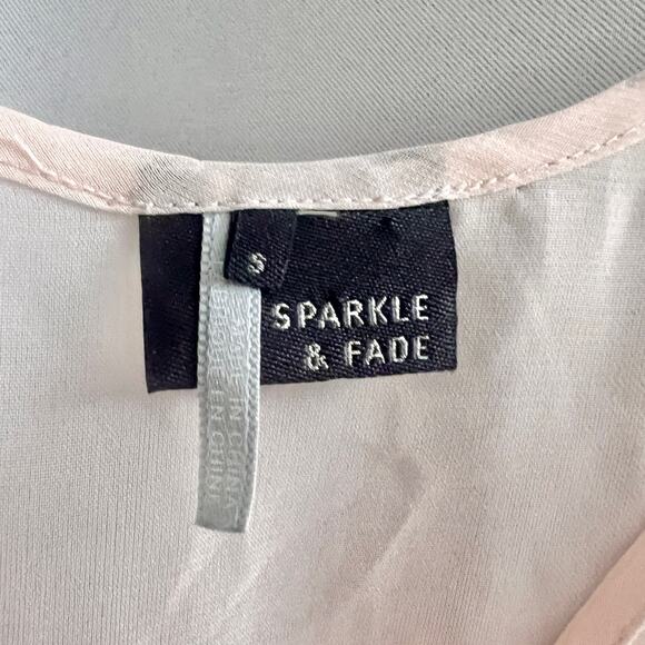 Sparkle & Fade SMALL Pink Studded Embellished Blouse Top Slip Urban Outfitters - Picture 6 of 8